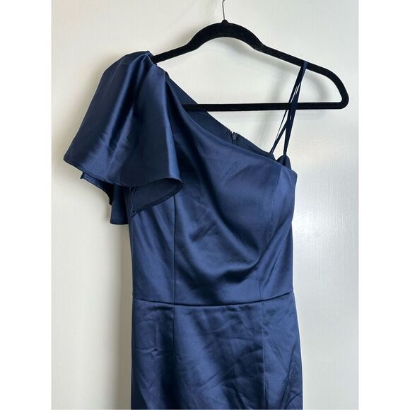 Mac Duggal NWT size 4 navy gown FLUTTER SLEEVE style 26521 - Picture 8 of 16